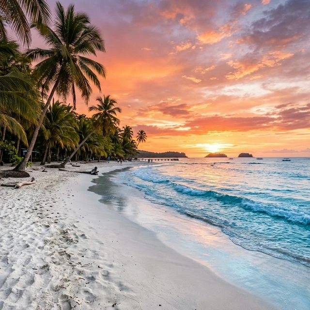 Playa tropical en el Caribe costarricense